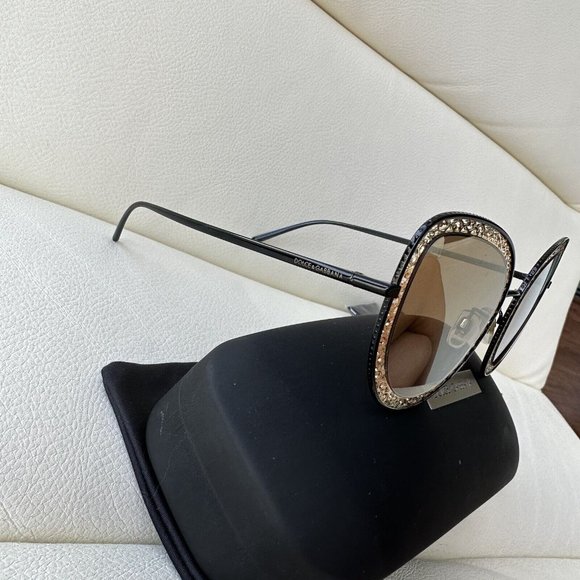 DOLCE & GABBANA D&G Sonnenbrille DG 2225 1311 6E 52-26 145 Black Gold Metal Grid main image 5